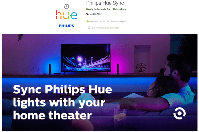 Philips Hue Syncbox App steht im App-Store zum Download bereit